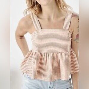 American Eagle Outfitters Orange Striped Tank Top